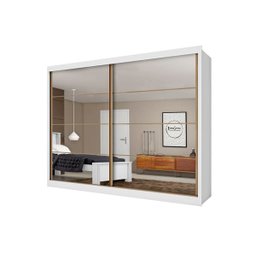 Guarda Roupa Casal Espelhado 2 Portas 6 Gavetas - Sevilha-Branco Acetinado - Made Marcs - 2