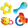 Conjunto Chocalhos Infantil Para Bebê +3 Meses Com 4 Brinquedos Com Formas e Texturas Diferentes - C - 1