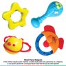 Conjunto Chocalhos Infantil Para Bebê +3 Meses Com 4 Brinquedos Com Formas e Texturas Diferentes - C - 3