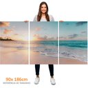 Ver imagem 3 de Kit 3 Quadros Retangulares - Praia Ao Entardecer