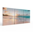 Ver imagem 2 de Kit 3 Quadros Retangulares - Praia Ao Entardecer