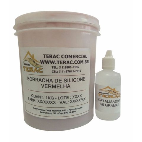 Borracha de Silicone para Altas Temperaturas - Vermelha 1kg - Terac