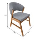 Ver imagem 5 de Cadeira de Jantar Madeira Maciça Cerejeira Premium Débora Linho Cinza