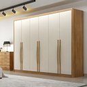Ver imagem 1 de Guarda-Roupa Casal 6 Portas e 6 Gavetas 100% MDF Reno 276x236cm Marrom/Cumaru/Fendi