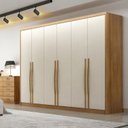 Ver imagem 1 de Guarda-Roupa Casal 6 Portas e 6 Gavetas 100% MDF Reno 276x236cm Marrom/Cumaru/Fendi