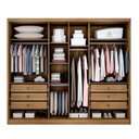 Ver imagem 5 de Guarda-Roupa Casal 6 Portas e 6 Gavetas 100% MDF Reno 276x236cm Marrom/Cumaru/Fendi