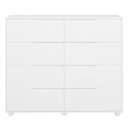 Ver imagem 2 de Cômoda Grande para Quarto 8 Gavetas Biella A04 Flex Branco Freijó - Lyam Decor