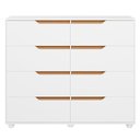 Ver imagem 7 de Cômoda Grande para Quarto 8 Gavetas Biella A04 Flex Branco Freijó - Lyam Decor