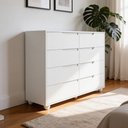 Ver imagem 1 de Cômoda Grande para Quarto 8 Gavetas Biella A04 Flex Branco Freijó - Lyam Decor