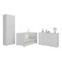 Ver imagem 2 de Quarto de Bebê Completo com Berço Americano 3 em 1 Realeza Multimóveis Mp4595 Branco