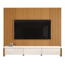 Ver imagem 2 de Rack Monaco com Painel Sierra para TV até 75 Polegadas 3 Gavetas Ripado MDF/MDP Pés em Madeira