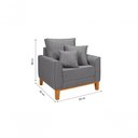 Ver mais imagens de Kit Sofá Beny + 2 Poltronas para Sala Confortável Linho Cinza Claro