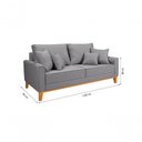 Ver imagem 7 de Kit Sofá Beny + 2 Poltronas para Sala Confortável Linho Cinza Claro