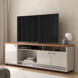 Rack para Tv até 75 Polegadas Dallas com 3 Portas e Rodízios Lukaliam - 1