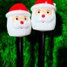 Luminária Solar Jardim Papai Noel Luzes Amarela Natal de 3m - 4