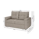 Ver imagem 3 de Sofá Cama 2 Lugares Casal 1,60 Mts Loft Tiffany Matrix Cor:loft Mascavo Marrom Claro