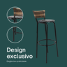 Kit 2 Banquetas 80cm para Balcão Ilha Bancada Área Gourmet Encosto em Junco Banco Itagold - 4