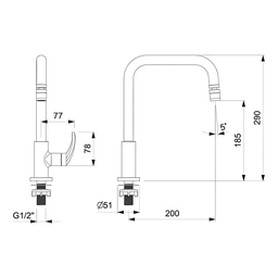 Torneira de Mesa para Cozinha com Bica Móvel 90° e Arejador Articulado Nexo Metal Cromado - Roca - 2