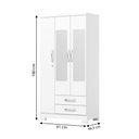 Ver imagem 4 de Guarda-roupa Solteiro Açaí 3 Portas 2 Gavetas com Espelho Flex Branco e Branco/rosa Chá - Henn