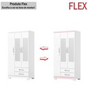 Ver imagem 5 de Guarda-roupa Solteiro Açaí 3 Portas 2 Gavetas com Espelho Flex Branco e Branco/rosa Chá - Henn