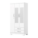 Ver imagem 2 de Guarda-roupa Solteiro Açaí 3 Portas 2 Gavetas com Espelho Flex Branco e Branco/rosa Chá - Henn