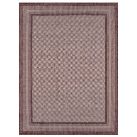 Tapete Retangular 133 X 190 Cm Quarto Sala Nature Eco Moldura Boucle Marrom - Clicklar