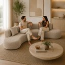 Ver imagem 3 de Sofá Modular Curvo 360cm Orgânico Virginia Bouclé Cappuccino