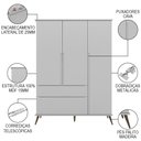 Ver imagem 3 de Jogo de Quarto Infantil Guarda Roupa e Cômoda 100% Mdf Melinda Cinza - Phoenix Phoenix Baby
