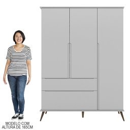 Jogo de Quarto Infantil Guarda Roupa e Cômoda 100% Mdf Melinda Cinza - Phoenix Phoenix Baby - 11