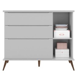 Jogo de Quarto Infantil Guarda Roupa e Cômoda 100% Mdf Melinda Cinza - Phoenix Phoenix Baby - 10