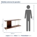 Ver imagem 3 de Aparador Sólis - Largura: 160 cm - Cor: Avelã - Metal: Dourado