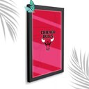 Ver imagem 1 de Quadro Decorativo Chicago Bulls Red + Vidro 33x25 Escrtório:preto
