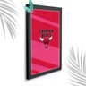 Quadro Decorativo Chicago Bulls Red + Vidro 33x25 Escrtório:preto - 1