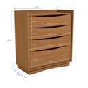 Ver imagem 4 de Cômoda 3 Gavetas e 1 Gavetão 101x91x45cm:Canela