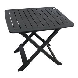 Mesa Quadrada Dobrável de Plástico Resistente Preta - 1