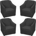 Ver imagem 1 de Kit 4 Poltronas Decorativas para Sala Recepção Consultório Manicure Cadeira Mila Suede