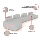 Ver imagem 3 de Sofá 4 Lugares Orgânico com Chaise e 3 Módulos Berlim bouclê Cinza Claro K01 - D’Rossi