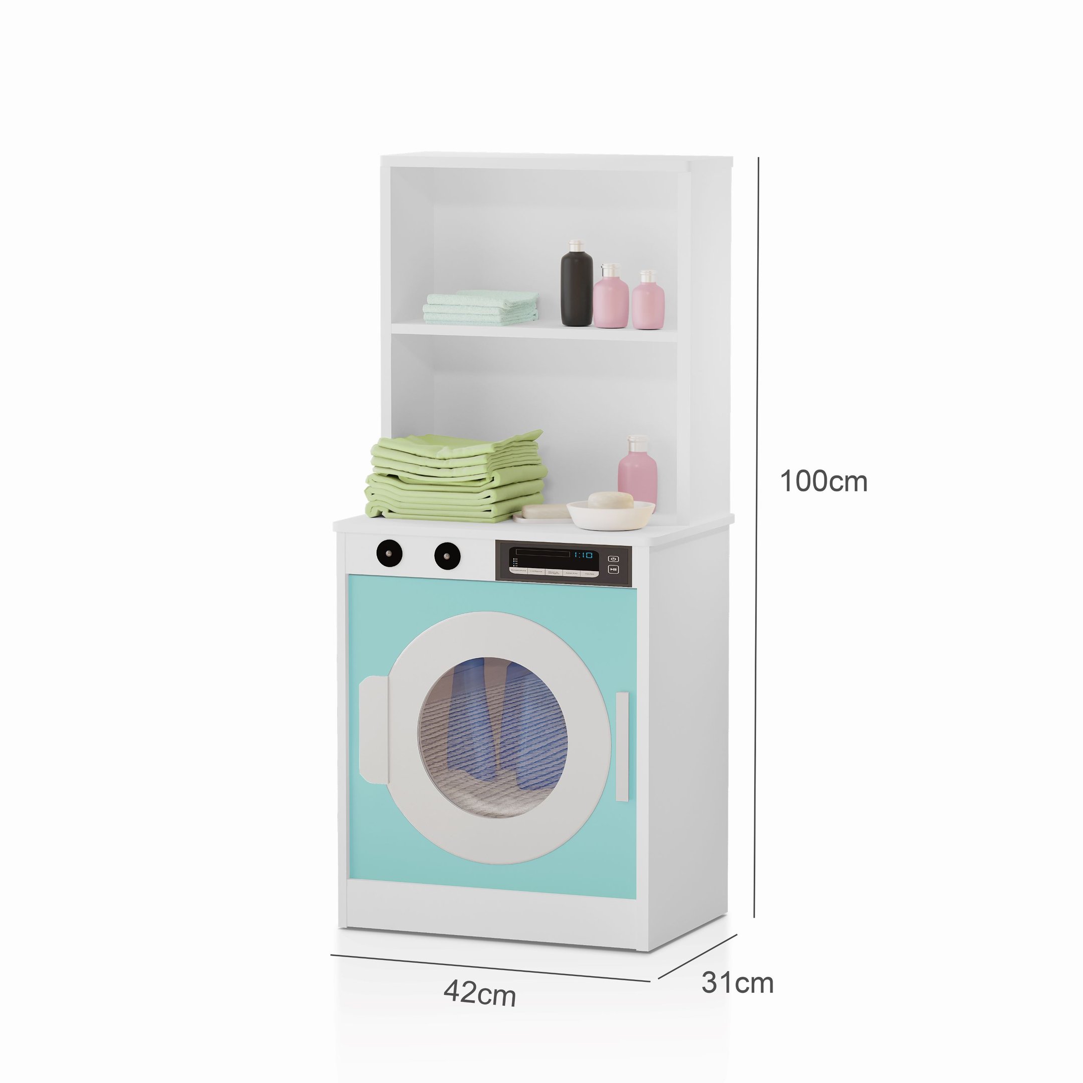 Kit Mini Cozinha Infantil com Geladeira Lavanderia Menta Mdf - 3