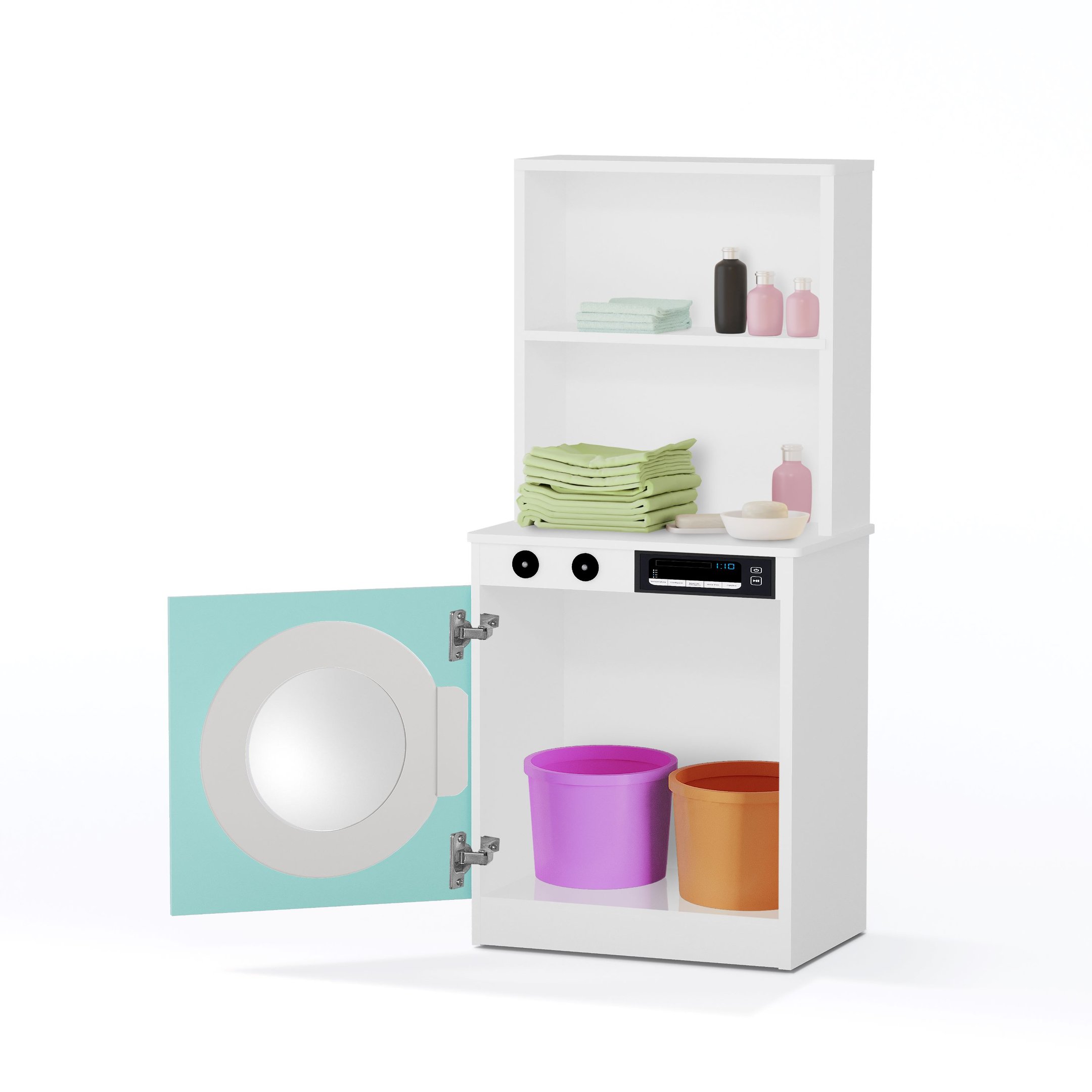 Kit Mini Cozinha Infantil com Geladeira Lavanderia Menta Mdf - 4