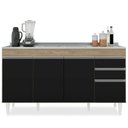 Ver imagem 7 de Balcão Gabinete com Pia Inox 150cm Marrocos Castanho/Preto - Lumil Lumil Móveis