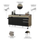 Ver imagem 3 de Balcão Gabinete com Pia Inox 150cm Marrocos Castanho/Preto - Lumil Lumil Móveis