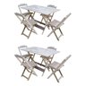 Kit 2 Conjuntos de Mesa com 4 Cadeiras de Madeira Dobrável 120x70 sem Pintura/Crua - 1