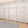 Arara closet, estilo industrial, guarda roupas aberto com 19 peças branco fbbrb156 - 2