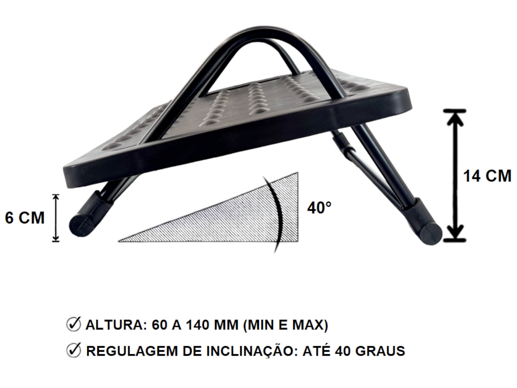 Apoio Ergonômico Pés com Regulagem Base Suporte Descanso - 13