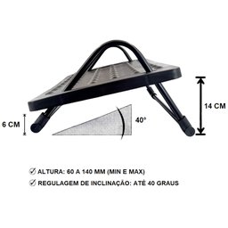 Apoio Ergonômico Pés com Regulagem Base Suporte Descanso - 13