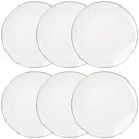 Ver imagem 1 de Jogo de Pratos 6 Pçs 27cm Raso Branco Porcelana Legacy Gold