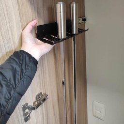 Suporte Porta 6 Espetos Deslizante de Churrasco Preto com Corrediça para Móvel Schmitt - 3
