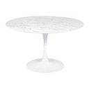 Ver imagem 1 de Mesa Saarinen Redonda Carrara 137cm - Base Branca