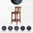 Ver imagem 4 de Kit 2 Banquetas Média Madeira Maciça Valentina 36x90Cm Bancada Cozinha Gourmet Verniz Imbuia - RMI
