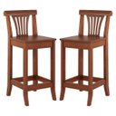 Ver imagem 1 de Kit 2 Banquetas Média Madeira Maciça Valentina 36x90Cm Bancada Cozinha Gourmet Verniz Imbuia - RMI